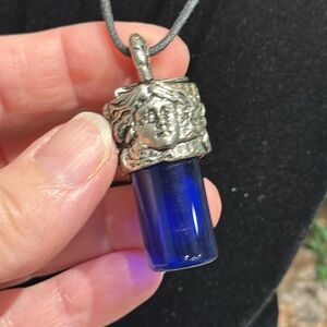 Blue Bottle Pendant Necklace